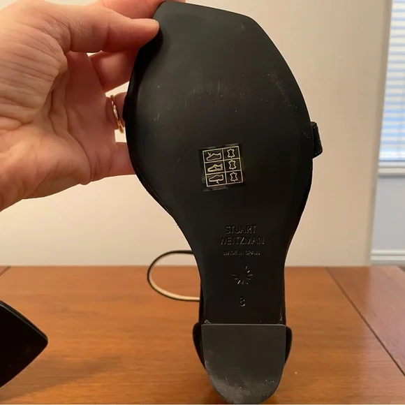 Stuart Weitzman Nudistrebel Sculptural Heel in Black Suede - Size 8 - Picture 9 of 11